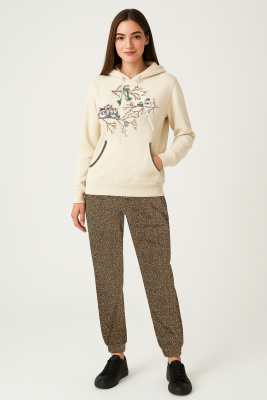 Женский домашний костюм брюками и кофтой 226 бежевый